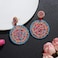 CEALXHENY Beaded Drop Earrings for Women Handmade Colorful Bead Earrings Bohemia Hoop Dangle Earring for Women C Multicolor