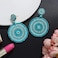 CEALXHENY Beaded Drop Earrings for Women Handmade Colorful Bead Earrings Bohemia Hoop Dangle Earring for Women E Blue