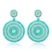 CEALXHENY Beaded Drop Earrings for Women Handmade Colorful Bead Earrings Bohemia Hoop Dangle Earring for Women E Blue