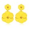 CEALXHENY Flower Dangle Earrings Boho Layered Floral Petal Drop Earrings Statement Stud Earring for Women AYellow