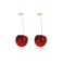 Decixde Cherry Earrings for Women Fun Fruit Drop Dangle Earrings Cute 3D Red Cherry Jewelry Unique Fruit Charm Jewelry for Women Wine Red
