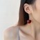Decixde Cherry Earrings for Women Fun Fruit Drop Dangle Earrings Cute 3D Red Cherry Jewelry Unique Fruit Charm Jewelry for Women Wine Red
