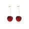 Decixde Cherry Earrings for Women Fun Fruit Drop Dangle Earrings Cute 3D Red Cherry Jewelry Unique Fruit Charm Jewelry for Women Wine Red