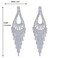 CHRAN Silver Rhinestone Long Tassels Chandelier Dangle Earrings Wedding Jewelry