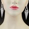 CHRAN Silver Rhinestone Long Tassels Chandelier Dangle Earrings Wedding Jewelry