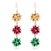QOCAOFIG Christmas Earrings for Women Cute Green Christmas Gift Bow Dangle Earring Holiday Crazy Party Drop Stud Earrings Colorful Bow1