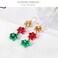 QOCAOFIG Christmas Earrings for Women Cute Green Christmas Gift Bow Dangle Earring Holiday Crazy Party Drop Stud Earrings Colorful Bow1