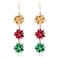 QOCAOFIG Christmas Earrings for Women Cute Green Christmas Gift Bow Dangle Earring Holiday Crazy Party Drop Stud Earrings Colorful Bow1