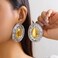 FUTIMELY Chunky Two Tone Statement Earrings for Women Oval2