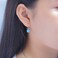 CiNily RoundCut Opal Dangle Earrings Blue Fire Opal Rhodium Plated Women Jewelry Leverback Gemstone Drop Earrings