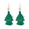 CLASSYZINT Christmas Layered Tassel Earrings Green Silver Cord Christmas Tree Dangle Earrings For Women Holiday Gift