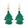 CLASSYZINT Christmas Layered Tassel Earrings Green Silver Cord Christmas Tree Dangle Earrings For Women Holiday Gift