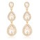 Moiegouct Clear Rhinestone Teardrop Dangle Earrings Vintage Crystal Long Chandelier Drop Earrings for Wedding Prom Costume