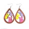 Fuqimanman2020 Colorful Easter Rabbit Wooden Dangle Earrings for Women JewelryA