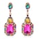 Moiegouct Colorful Zinc Rhinestone Dangle Statement Earrings Long Crystal Dangling Drop Earrings for Women Formal Wedding Bride Prom