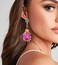 Moiegouct Colorful Zinc Rhinestone Dangle Statement Earrings Long Crystal Dangling Drop Earrings for Women Formal Wedding Bride Prom