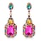 Moiegouct Colorful Zinc Rhinestone Dangle Statement Earrings Long Crystal Dangling Drop Earrings for Women Formal Wedding Bride Prom