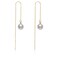 Cowlyn Pearl Tassel Threader Earrings 925 Sterling Silver Long Drop Dangle Ear Line Eardrop Piercing Hypoallergenic Jewelry for Women