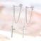 Dtja Cross Dangle Drop Earrings 925 Sterling Silver Chain Dropping for Women Girls Men Punk Ball Studs Hypoallergenic Jewelry Silver