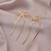 CUFELMU Gold Long Chain Bow Drop Earrings for Women Bowknot Tassel Dangle Earrings Fashion Bow Jewelry