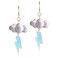 JIUIQL Cute Handmade Sparkly Large 3D Resin Cloud Lightning Weather Dangle Drop Hook Earrings for Women