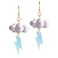 JIUIQL Cute Handmade Sparkly Large 3D Resin Cloud Lightning Weather Dangle Drop Hook Earrings for Women