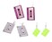 CutieJewelry Cassette Tape Dangle Cute Pretty Earrings 3 Pairs Lilac White