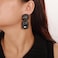 Denifery Vintage Black Rhinestone Statement Earrings Fancy Crystal Rectangle Drop Dangle Earrings Halloween Evening Prom Pageant Earrings for Women