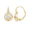 DIAMONBLISS Yellow Gold Plated Sterling Silver Cubic Zirconia 1 carat Antique Design Leverback Earrings