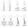 DIYANMMY 4 Pairs Unique Charm Alloy Earrings Fashion Individual Bottle Hexagonal Gene Sequence and Microscope Punk Simulation Gift