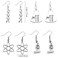 DIYANMMY 4 Pairs Unique Charm Alloy Earrings Fashion Individual Bottle Hexagonal Gene Sequence and Microscope Punk Simulation Gift
