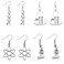 DIYANMMY 4 Pairs Unique Charm Alloy Earrings Fashion Individual Bottle Hexagonal Gene Sequence and Microscope Punk Simulation Gift