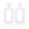 DIYANMMY Retro Simple Acrylic Geometric Square Hollow Earrings for Women White Statement Drop Earring Acrylic Square Hollow Earrings