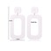 DIYANMMY Retro Simple Acrylic Geometric Square Hollow Earrings for Women White Statement Drop Earring Acrylic Square Hollow Earrings