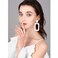 DIYANMMY Retro Simple Acrylic Geometric Square Hollow Earrings for Women White Statement Drop Earring Acrylic Square Hollow Earrings