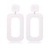 DIYANMMY Retro Simple Acrylic Geometric Square Hollow Earrings for Women White Statement Drop Earring Acrylic Square Hollow Earrings