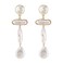 Donabus Statement Pearl Dangle EarringsGold and Large PearlLuxury Chandelier Organic Style Earrings A