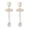 Donabus Statement Pearl Dangle EarringsGold and Large PearlLuxury Chandelier Organic Style Earrings A