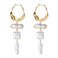 Donabus Statement Pearl Dangle EarringsGold and Large PearlLuxury Chandelier Organic Style Earrings B