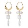 Donabus Statement Pearl Dangle EarringsGold and Large PearlLuxury Chandelier Organic Style Earrings B