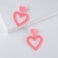 COLORFUL BLING Double Heart Dangle Drop Earring Love Heart Dangle Earrings for Women Valentines Day Mothers Day BirthdayPink