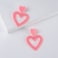 COLORFUL BLING Double Heart Dangle Drop Earring Love Heart Dangle Earrings for Women Valentines Day Mothers Day BirthdayPink