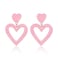 COLORFUL BLING Double Heart Dangle Drop Earring Love Heart Dangle Earrings for Women Valentines Day Mothers Day BirthdayPink
