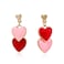 Fuqimanman2020 Double Love Heart Drop Earrings Heart Dangle Earrings Heart Stud Earrings for Women Mothers Day Birthday Giftred