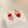 Fuqimanman2020 Double Love Heart Drop Earrings Heart Dangle Earrings Heart Stud Earrings for Women Mothers Day Birthday Giftred