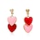 Fuqimanman2020 Double Love Heart Drop Earrings Heart Dangle Earrings Heart Stud Earrings for Women Mothers Day Birthday Giftred