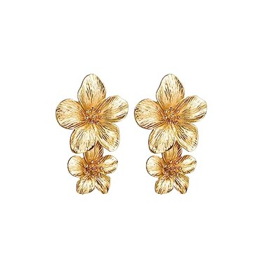 IQPDYV Double Sculptural Flower Earrings Statement Earrings for Women Style C