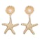 Doubnine Sea Star Starfish Earrings Golden Hoop Dangle Mermaid Beach Statement Summerfeels Festvial Women Accessories Gift