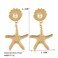 Doubnine Sea Star Starfish Earrings Golden Hoop Dangle Mermaid Beach Statement Summerfeels Festvial Women Accessories Gift