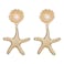 Doubnine Sea Star Starfish Earrings Golden Hoop Dangle Mermaid Beach Statement Summerfeels Festvial Women Accessories Gift